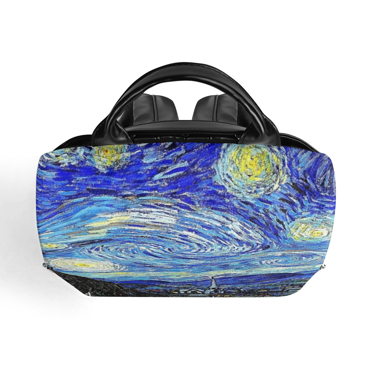 Mochila Antirrobo Noche Estrellada, Van Gogh. Cuero Vegano. Edición limitada